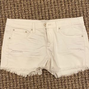 White jean shorts